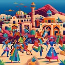 energetic, lively rhythm capturing a desert festival’s essence.