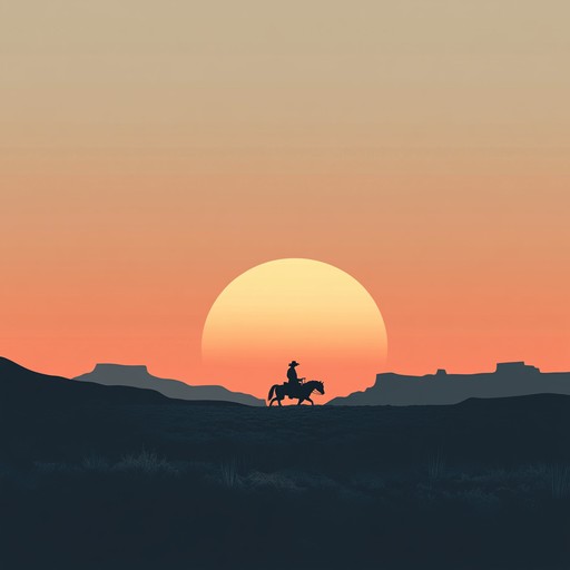 Ethereal western inspired melodies with calming and smooth instrumental arrangements, evoking the tranquility of a journey through vast deserts and breathtaking sunsets