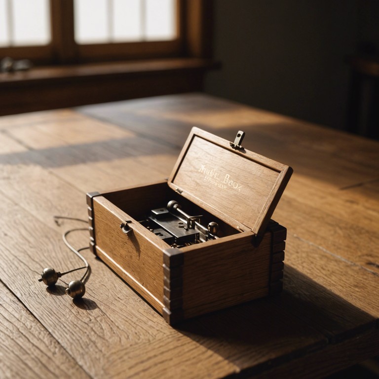 A serene escape to the magical moments of early years through harmonious tones that capture the essence of being cradled softly in arms of care. This rendition by the music box adds a heartwarming touch to this nostalgic journey, making it ideal for relaxation and gentle mental rejuvenation.