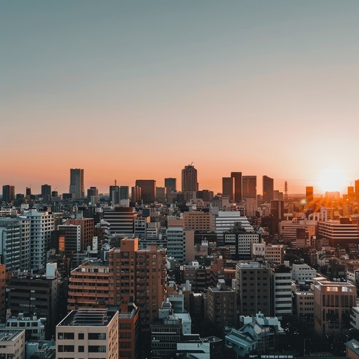 This track embodies the essence of a serene tokyo sunset, as soft, whimsical melodies blend with the atmospheric urban soundscape, creating a feeling of floating through the city's vibrant yet peaceful streets. The music beckons listeners into a world where fantasy and reality merge beautifully.