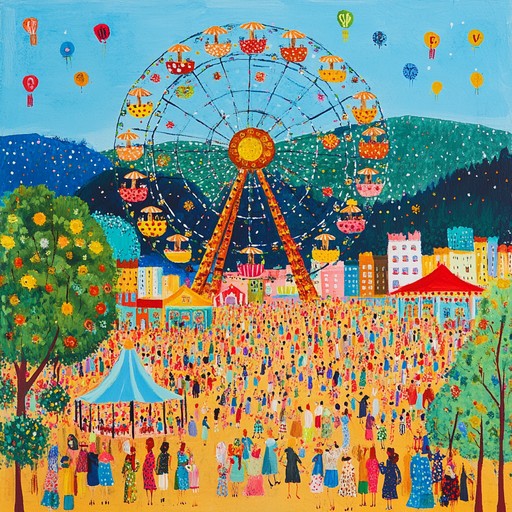 A joyous, festive track filled with bright, playful melodies, creating an atmosphere of whimsical carnival fun, perfect for nostalgic reflections and joyous moments.
