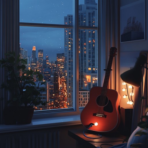 An instrumental sultry lofi track blending soft guitar riffs with gentle percussion and ambient textures, evoking a sense of warmth and closeness, ideal for evening unwinding or romantic moments.