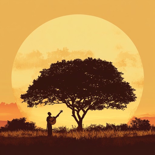 A soothing instrumental piece featuring the melodic tones of the kora, painting a serene soundscape reminiscent of the tranquil african savannah at dusk.