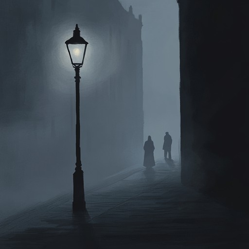 An instrumental jazz piece that captures the eerie ambiance of a deserted city street at midnight, with haunting saxophone melodies and a slow, creeping rhythm creating a sense of suspense and mystery.