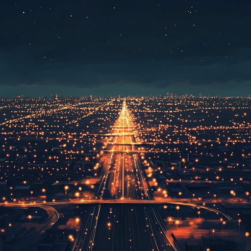 This track features smooth, flowing melodies perfect for a serene drive under the starlit sky. Echoing the quiet streets and the soft gleam of city lights, it provides a tranquil backdrop to long, thoughtful drives in the calm of the night.