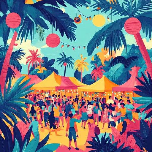 A joyous mix of caribbean and cumbia beats, perfect for dancing and celebration, brimming with lively bongos and rhythmic flair