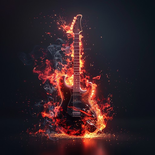 Imagine a track that embodies the thrill of a live concert, featuring explosive electric guitar solos, intense drum beats, and a bass line that drives the adrenaline. The sound captures the essence of excitement and prowess, filled with solos that journey through highs and lows, commanding attention and energizing the spirit.