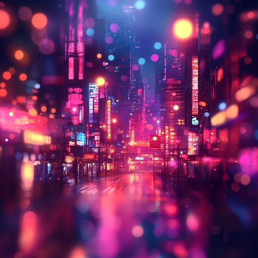 A gentle future bass instrumental featuring soft synth melodies and relaxed rhythms, evoking the serene feeling of a quiet night in a glowing cityscape.