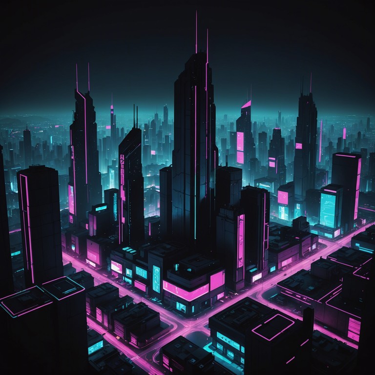 Navigating through an urban landscape under the bright lights of advanced technology, the high tempo synthesizer rhythms echo the dynamic pace of a cyberpunk city. The track oscillates between moments of elevated energy and deeper, slightly ominous undertones, perfectly complementing the dual nature of tech driven nightlife.