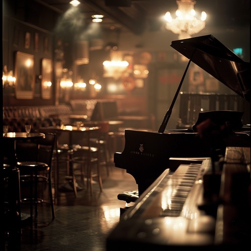 An evocative instrumental piece capturing the gentle sway of a smoky jazz club from a bygone era, blending sultry melodies and soft piano chords with a touch of vintage flair