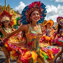 vibrant, percussive latin rhythms evoking tropical sun and festivities