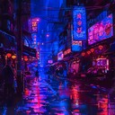 a pulsing, atmospheric journey through a futuristic cityscape