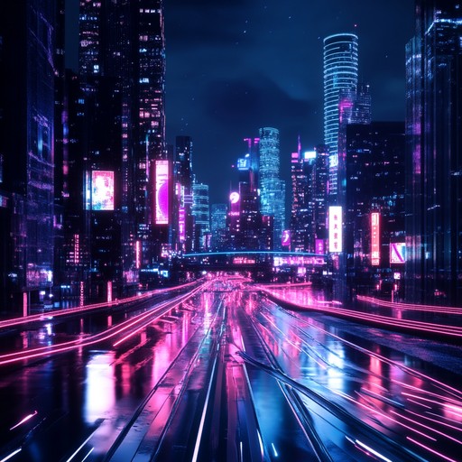 Experience a rush through a futuristic neon city, where pulsating synths guide your escape. The pounding beats and atmospheric textures elevate the tension and excitement of a high stakes chase.