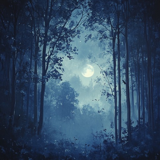 An enchanting dark folk piece with mystical and ethereal melodies, evoking a sense of mystery and exploration in moonlit woods. The compositions create an eerie atmosphere, making listeners feel one with ancient shadows and secrets.