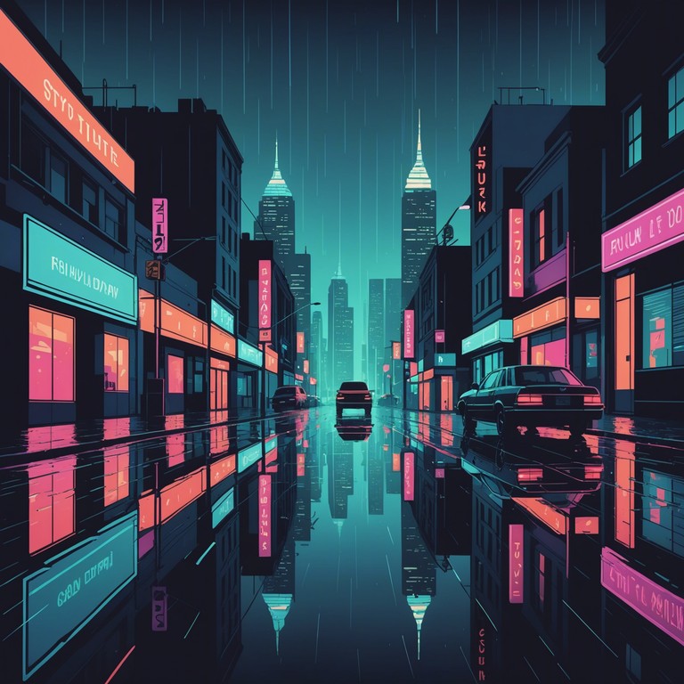 In this track, the essence of a cyberpunk metropolis is captured through sultry, deep beats intertwined with futuristic, synthetic sounds creating an immersive auditory experience. The music conveys the neon lit nightscapes of a sprawling cybernetic city, where mystery and allure walk hand in hand through shadowy streets.