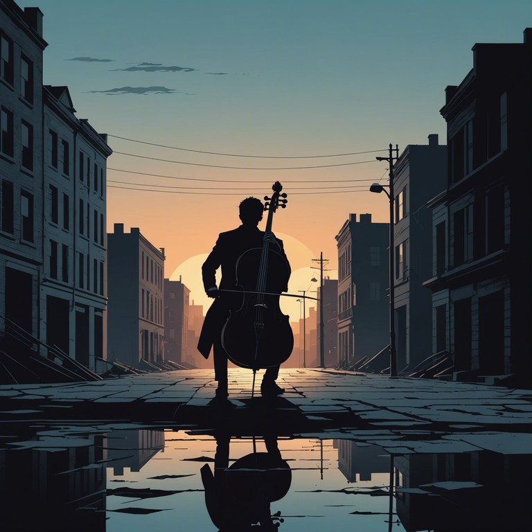 Echoes of forgotten alleys is an exploration into the forgotten corners of the city, where haunting cello melodies weave through the tapestry of urban noise. This piece creates a dialogue between the remnants of classical beauty and the abrasive sounds of city life, capturing a poignant sense of nostalgia amidst chaos.