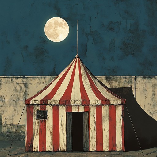 In a dimly lit circus tent, as the clock strikes midnight, ghostly whispers accompany a haunting accordion tune, creating an ominous atmosphere that chills to the bone. This track combines elements of the supernatural with the traditionally joyful circus setting, transforming it into a scene of eerie suspense.