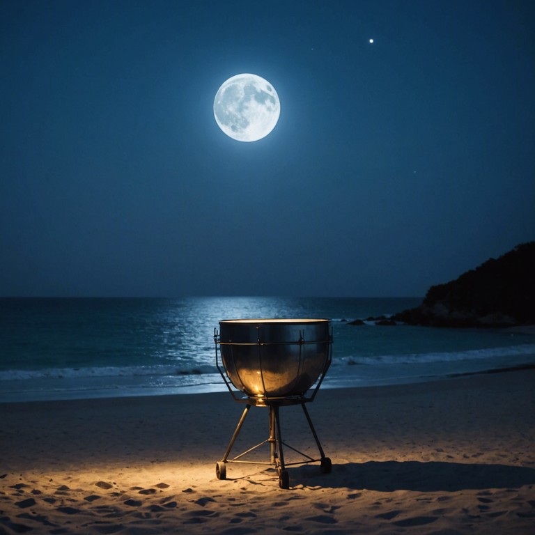 The track evokes the feeling of a solitary evening on a distant tropical island. As the moon casts its silver light over the calm seas, the gentle melody of a steel drum resonates, capturing the essence of solitude amidst nature's vast beauty.