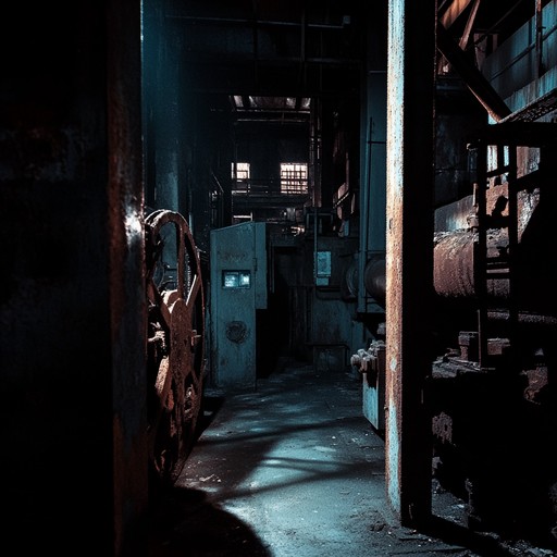 An atmospheric instrumental blending haunting melodies with industrial rhythms, evoking a dystopian landscape of abandoned factories and restless spirits