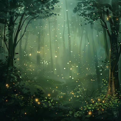 Enter a whimsical, enchanted forest filled with gentle, soothing sounds playing a melody that lulls children into a state of calm imagination and wonder, perfect for bedtime or relaxation.