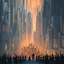 sweeping orchestral melodies echoing through bustling city life.