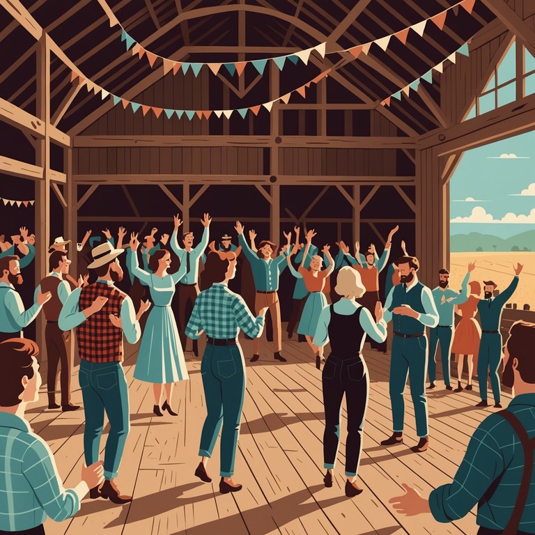 A lively bluegrass instrumental featuring fast paced banjo plucking that evokes the spirit of a lively dance in the appalachian mountains. The music rises with energy, inviting feelings of joy and communal celebration, perfect for a sunny day gathering.