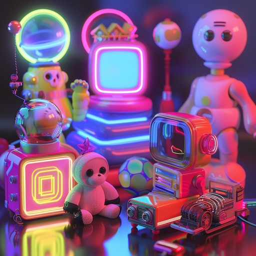 Dive into an electrified toyland where digital sounds and whimsical, eclectic melodies paint an exuberant auditory journey. Expect upbeat rhythms and colorful soundscapes to transport you to a world filled with playful nostalgia.