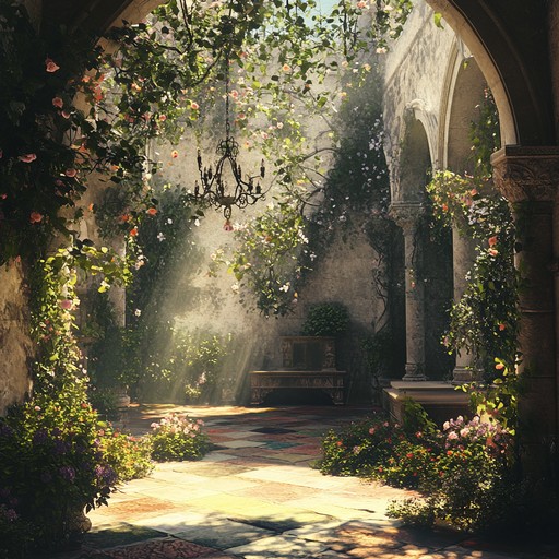 A hauntingly beautiful melody captures the essence of a gothic styled sunlit garden, where shadowy nooks contrast with bright blooms. The music balances eerie undertones with whimsical moments, evoking a sense of carefree enchantment and delicate melancholy. An electric guitar, with its bittersweet strumming, serves as the backbone, weaving through layers of atmospheric pads and gentle percussion. The track evolves dynamically, guiding listeners through a world where gothic elegance meets carefree summer days.