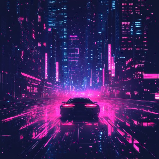 An instrumental track that blends synthwave's retro futuristic vibes with modern electronic beats, creating an energizing soundtrack perfect for a high speed night drive through a neon lit city.