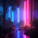 psychedelic jungle beats blend into electric neon world