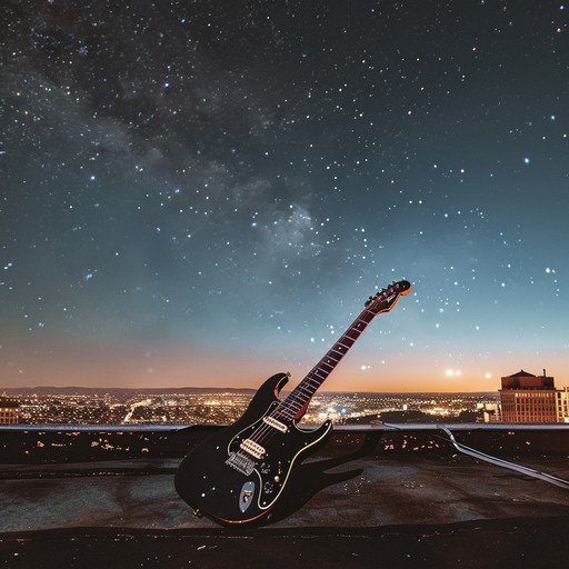 A sonic journey that starts in the gritty streets, represented by rough guitar riffs, and ascends into the vast, tranquil expanses of space, reflecting a journey of growth and transformation.