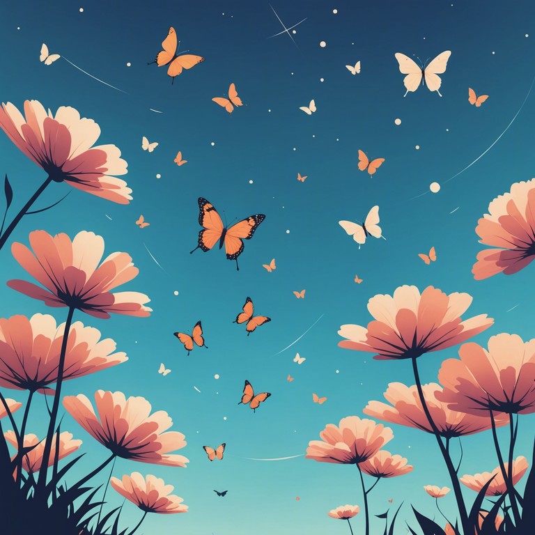 This alternative track emphasizes the gentle aspects of the melody, focusing on the softer, fluid motions of the butterflies' flight. It still maintains the original's whimsical and serene essence, but with a more pronounced emphasis on fluidity and soft transitions, enhancing its use as a background track for meditation, light activities, or simply unwinding.