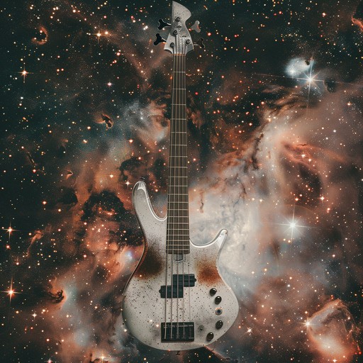 Driving electric bass and spacey synths create a dramatic, groovy interstellar showdown, blending funk and space disco for a powerful, rhythmic journey.