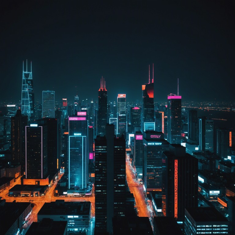 This track carries you through a futuristic cityscape under the cover of darkness, pulsating with neon lights and shadowy figures. The echoing sounds of the electric guitar blend with synth overlays to create a sense of mystery and intrigue, perfect for a journey through a cyberpunk metropolis.