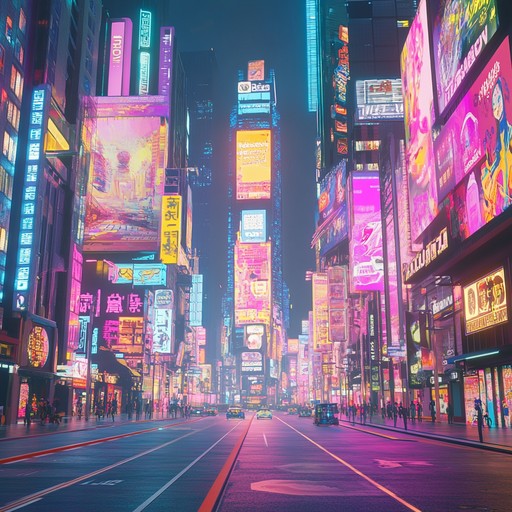 A high energy instrumental track that captures the vibrant essence of a futuristic metropolis, blending pulsating synths with driving rhythms to evoke a thrilling cyberpunk atmosphere.