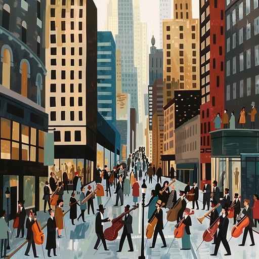 An orchestral piece that captures the vibrancy of urban life. Blending classical symphonic elements with the raw sounds of the city streets, this composition takes listeners on a journey through bustling sidewalks, honking cars, and street performers, all woven seamlessly into a grand musical tapestry.