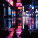 a calm synthwave journey through peaceful neon lit cityscapes.