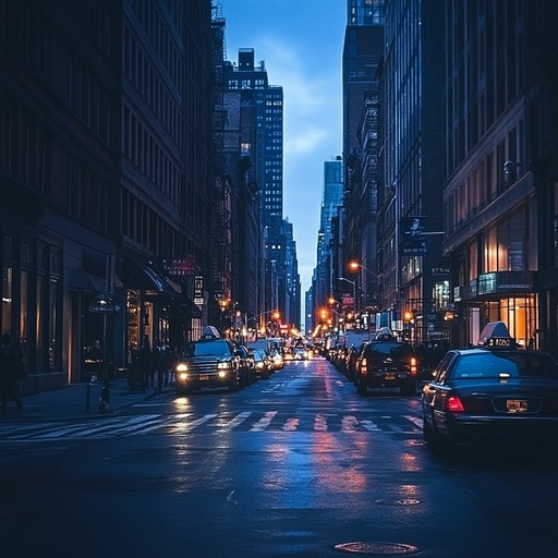 Imagine a warm, serene evening in the city, lamps casting a gentle glow on the bustling streets below. The smooth soul music gently flows, weaving through the night, bringing a sense of calm and contentment. Soft keys dance delicately, capturing the heart and soul of a tranquil urban landscape.