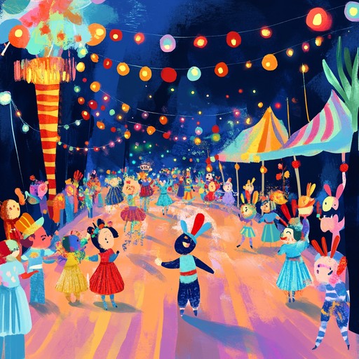 Immerse in a parade of quirky, dynamic elements reminiscent of a whimsical circus. This cheerful melody features bright and engaging tunes that playfully dance and create a jubilant atmosphere. Unexpected twists and turns offer a delightfully weird auditory experience, making you feel like you're part of a fantastical parade.