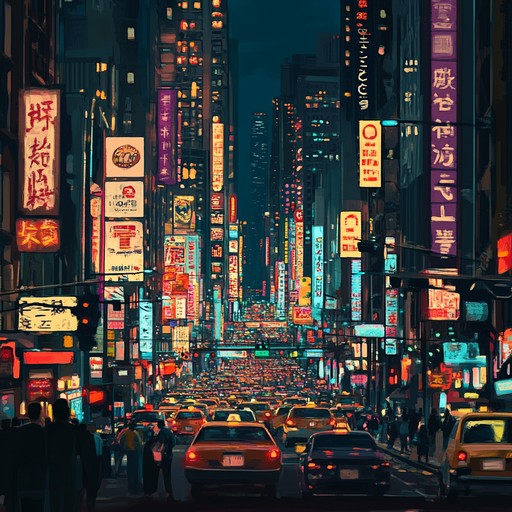 Create an urban masterpiece inspired by city nightlife, featuring energetic beats and vibrant synth grooves. This track should embody the spirit of a bustling city, with dynamic rhythms and punchy basslines that make listeners feel like they're part of the vibrant urban scene. Perfect for an upbeat, modern adventure soundtrack.