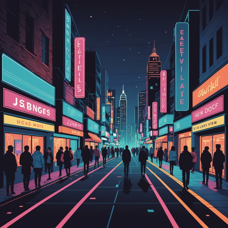 This composition captures the essence of a bustling city's nightlife with eclectic rhythms and vibrant sounds that mimic the energy found in the urban evening escapades. Street sounds merge with dynamic beats to create a sense of unstoppable city life that pulses with the energy of a thousand stories.