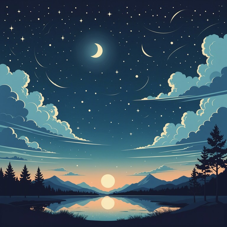 This composition features a gentle, soothing melody that aims to calm the listener, evoking a sense of tranquility and relaxation ideal for bedtime or quiet moments. The music flows softly, incorporating lush harmonies that mimic the comforting whispers of nightfall, guiding one into a restful sleep.