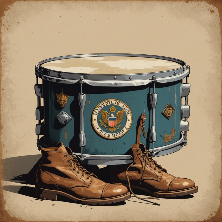 Echoing the softer side of military life, this piece stirs a profound sense of pride intertwined with tender emotions, using a restrained approach to the snare drum for a poignant effect.