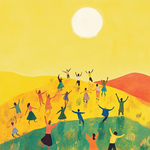 A cheerful, upbeat folk melody that captures the essence of a warm summer day on a picturesque hillside, filled with joyous gatherings and dance. Perfect for lifting spirits and celebrating life's simple pleasures.