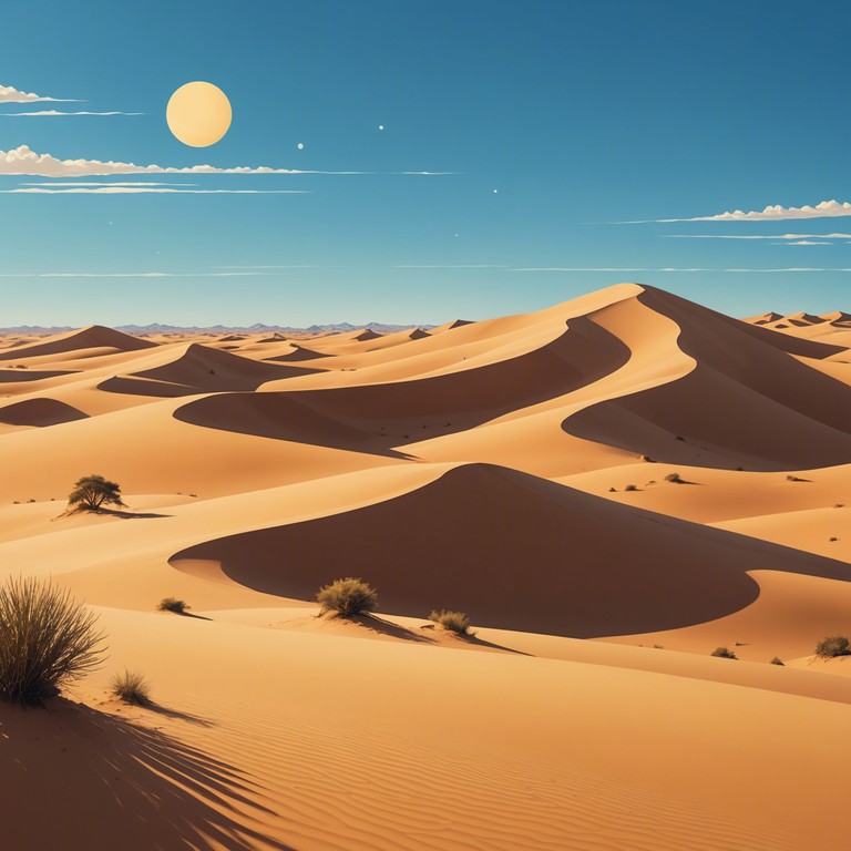 Immerse yourself in the mystical ambiance of the sahara through this instrumental track, where the soulful play of the ney narrates tales as old as the desert sands themselves. This piece uses exotic scales and rhythmic undulations to evoke the sense of a mysterious journey across vast, sunlit dunes.