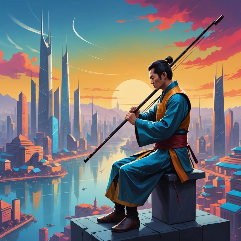 This track blends fierce electronic beats with enchanting sounds of the erhu, capturing the spirit of a modern rebellion rooted in ancient traditions. Dynamic build ups lead to an explosive expression of emotions, symbolizing a clash between the old and new.