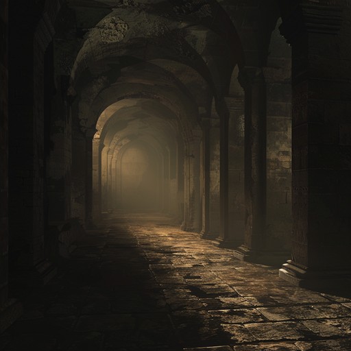 An intense instrumental piece that unfurls haunting melodies and unsettling rhythms. This composition captures the essence of dark shadows creeping through an ancient crypt. Its use of muted and resonant tones in conjunction with dissonant harmonies creates an eerie, immersive atmosphere that transports listeners into a world of mystery and foreboding.