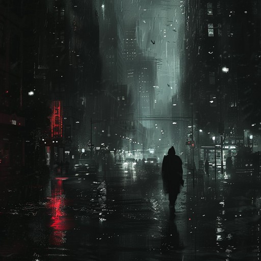 This instrumental trip hop piece portrays the melancholic solitude of a rainy urban night, blending moody drum loops and deep bass with a sorrowful piano to evoke feelings of reflection and nostalgia.