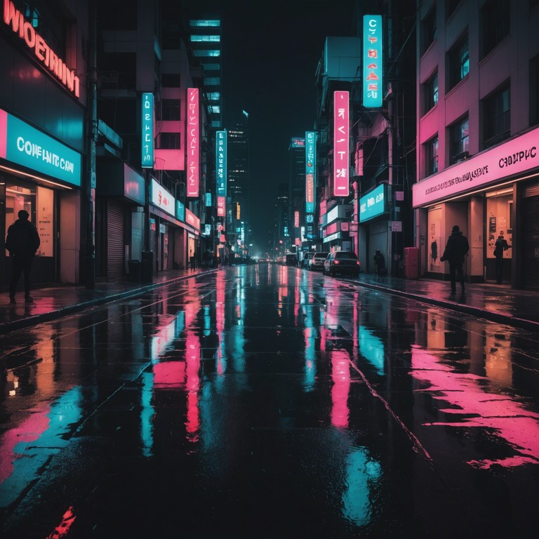 This track combines the rhythmic intricacies of j pop with an enveloping dark aura, featuring a powerful yet melodic synth lead that carries the song through a misty soundscape of urban twilight. Emotional depth is interwoven with vibrant, pulsating beats, creating a poignant musical journey through the shadows of a metropolitan night.