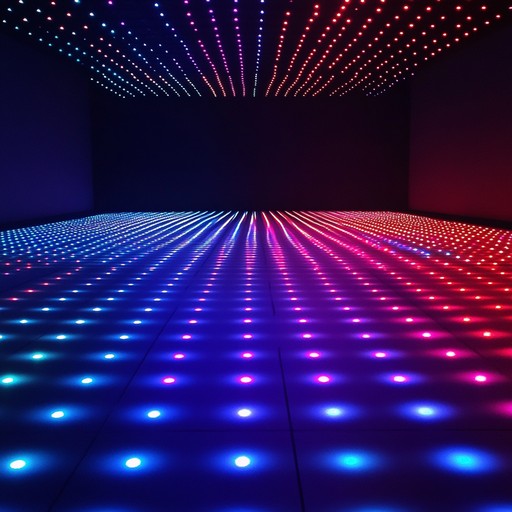 An adrenaline pumping fusion of funk rhythms and disco beats, featuring chaotic tempo shifts and vibrant electronic synths. Imagine a neon lit dance floor from the future where electrifying grooves drive frenetic dancing and dizzying lights dazzle the senses.